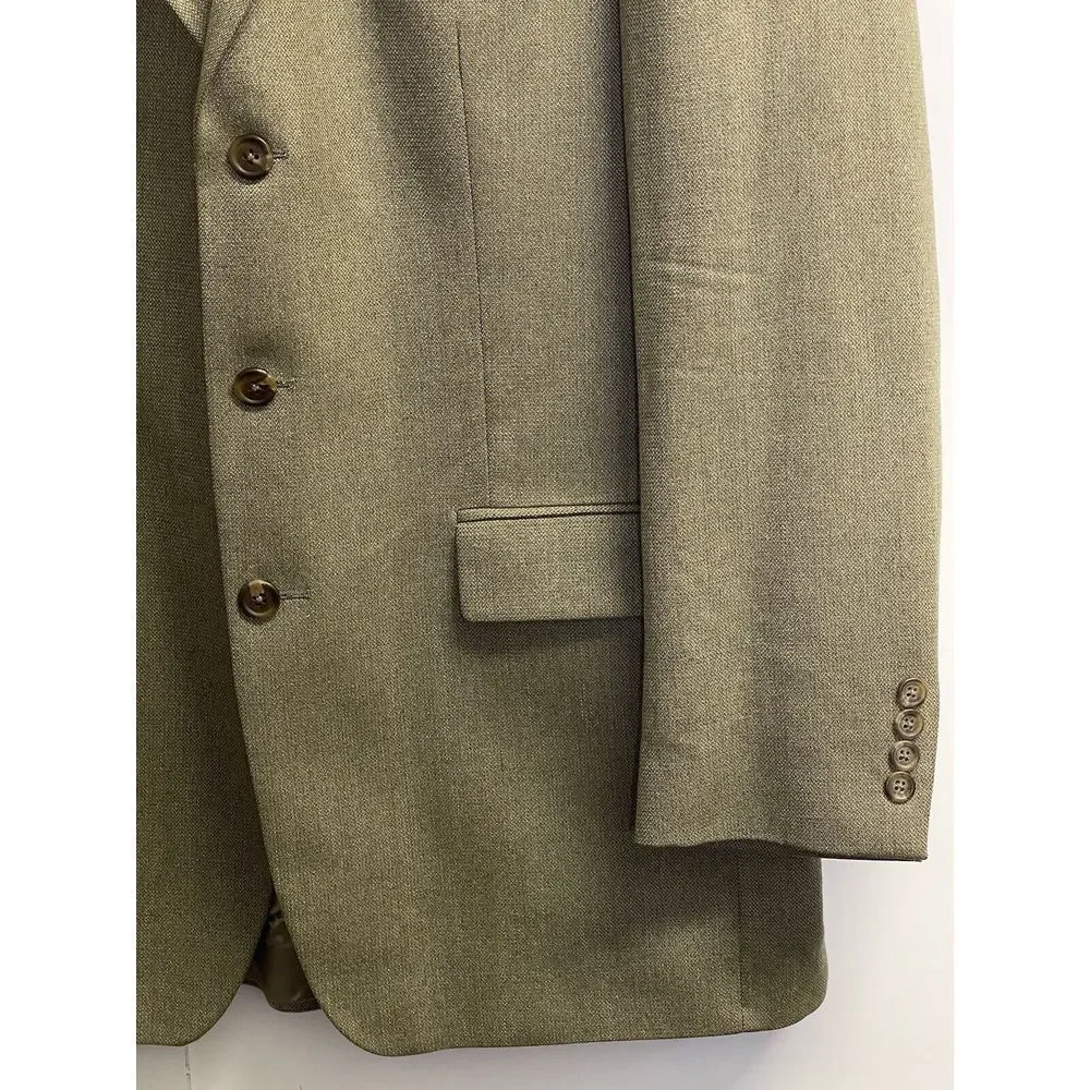 VINTAGE Chaps Ralph Lauren Blazer Mens 42L‎ Beige Silk Wool Sport Coat Jacket